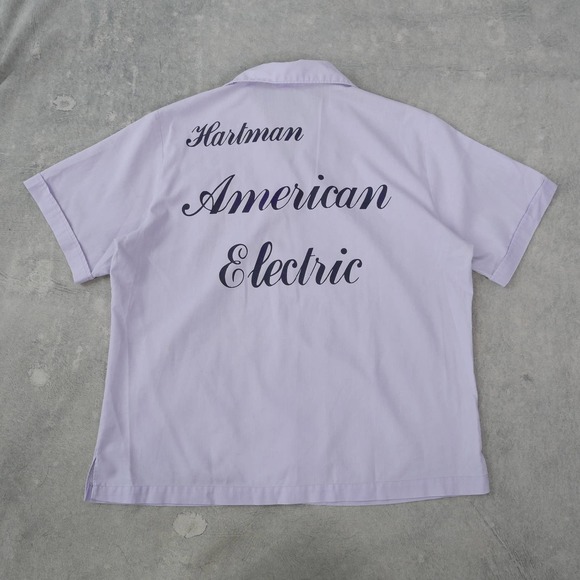 Vintage Tops - utility chore shirt | retro vintage 50s 60s lavender purple Hartman